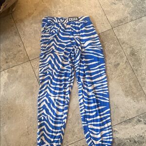 Blue Zebra Print Joggers for Women